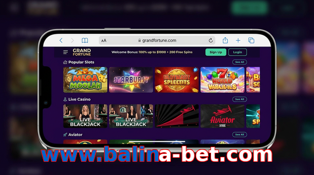 Main screen of Www.balina-bet.com ios page for PK players